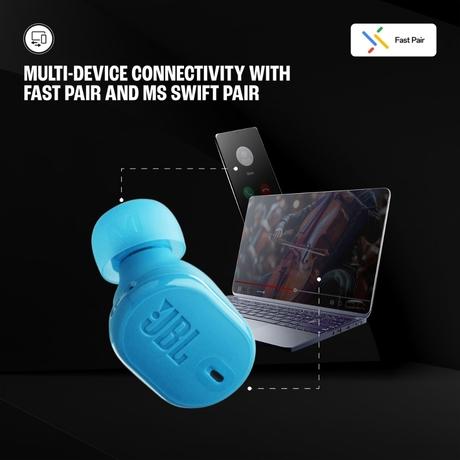 JBL Tune Buds 2 Ear Buds Wireless TWS Bluetooth v5.3 Earbuds with Adaptive NC, Smart Ambient, Extreme Bass & Relax Mode, Multi Connect, Personi-fi 3.0, Speed Charge, Fast Pair, 48 H Playtime, 6 Mics, IP54 (Turquoise Blue)-8