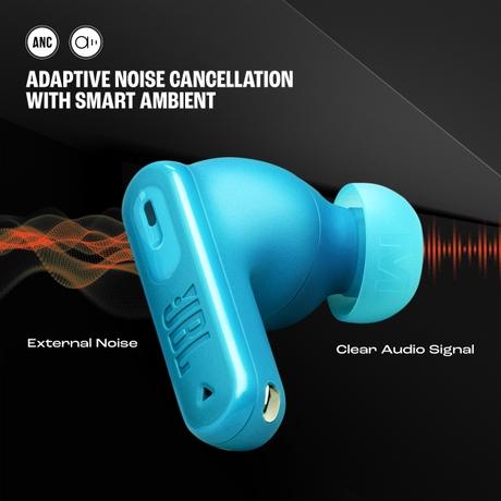 JBL Tune Beam 2 Ear Buds Wireless TWS Bluetooth v5.3 Earbuds with Adaptive NC, Smart Ambient, Extreme Bass & Relax Mode, Multi Connect, Personi-fi 3.0, Speed Charge, Fast Pair, 48 H Playtime, 6 Mics, IP54 (Turquoise Blue)-2