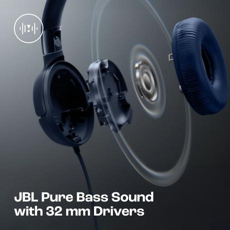 JBL Tune 520C On-Ear Type C Wired Headphone, Pure Bass Sound, 3-Button Remote with Microphone, Comfort fit and Foldable Design (Blue)-4