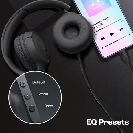 JBL Tune 520C On-Ear Type C Wired Headphone, Pure Bass Sound, 3-Button Remote with Microphone, Comfort fit and Foldable Design (Black)-7