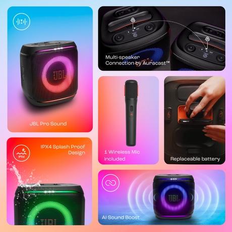 JBL 100 W MD PartyBox Encore2 Party Speaker With Mic, Black-9