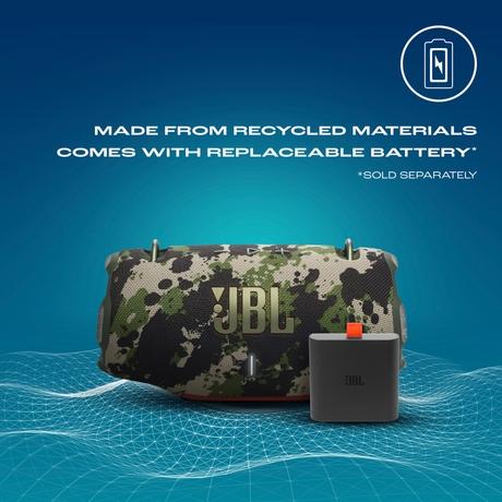 JBL Xtreme 4 Portable Bluetooth Speaker, ProSound with Powerful Bass Radiators, AI Sound Boost, Built-in Powerbank, Multispeaker Connection by Auracast, IP67, Replacable Battery, Fast Charging (Camo)-11