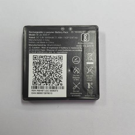 JioFi BI-Jio3000P 3000 mAh Rechargable Li-Polymer Router Battery Compatible with JMR-815 & JMR-1040-3