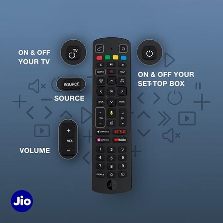 Jio 43-Key Set-Top Box Remote, Bluetooth, Voice Control, Jio Original Accessory, 6 Month Warranty, Universal Remote, Easy Pairing, Hot Keys, Dedicated Buttons, Genuine Accessory-3