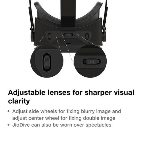 JioDive VR Headset Immersive 360 Degree Viewing Experience Live Sports, Movies, TV Shows & Live TV Channels VR Games & YouTube 360 Supports 4.7-6.7 inch Android & iOS Phones Black-7