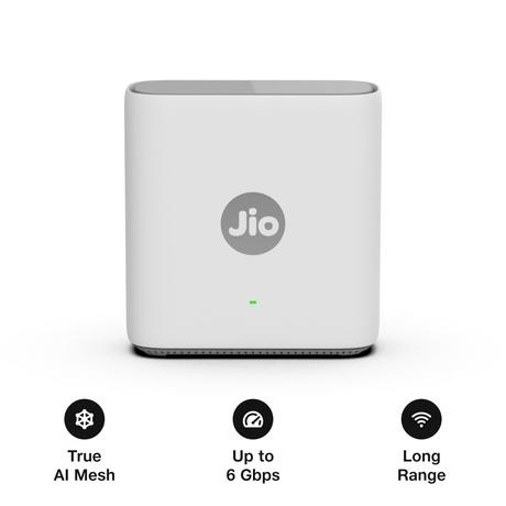 Jio AX6000 Mesh WiFi 6 Device, Works with JioAirFiber Only, Jio True AI Mesh, Dual Band, Up to 6 Gbps Speed, WPA3 Security, Mu-MIMO, OFDMA, Easy Setup with JioHome App, Wireless Range Extender (JE6801)-2