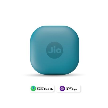 JioTag Air Blue for iOS, Apple Find My Network Item Finder, Worldwide Tracking for Keys, Wallets, Luggage, Pets, Gadgets and more, 1+1 Year Battery, No SIM Needed, 120 db Sound, Bluetooth v5.3-0