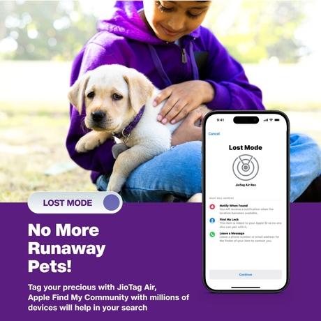 JioTag Air Blue for iOS, Apple Find My Network Item Finder, Worldwide Tracking for Keys, Wallets, Luggage, Pets, Gadgets and more, 1+1 Year Battery, No SIM Needed, 120 db Sound, Bluetooth v5.3-5