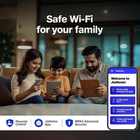 Jio AX6000 Universal Wi-Fi 6 Router, Dual Band, Mesh Ready, Gaming Router, Upto 6 Gbps Speed, 8K Streaming, WPA3 Advanced Security, MU-MIMO, OFDMA, Wide Coverage, Easy Setup, JioHome App, (JIDU6801 IN)-8