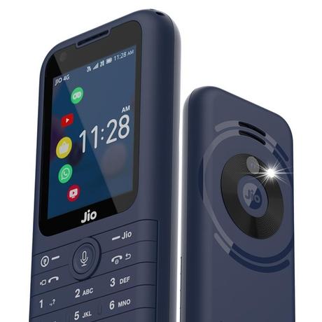 JioPhone Prima 4G Premium Design Phone with Youtube JioChat, Jio TV, JioCinema, JioSaavn, Jio Pay (UPI), Powerful 1800 mAh Battery, LED Torch, Digital Camera, Blue, Locked for JioNetwork-0