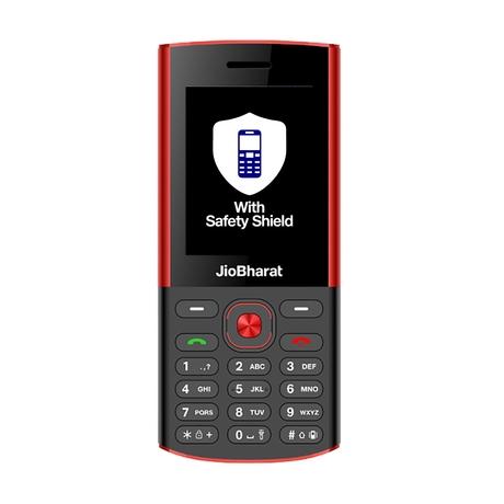 JioBharat A1 Karbonn 4G Keypad Phone with Safety Shield Feature, JioTV, JioHotstar, JioSaavn, JioPay (UPI & SoundPay), LED Torch, Digital Camera, 2000 mAh Battery, Black & Red, Locked for JioNetwork-0