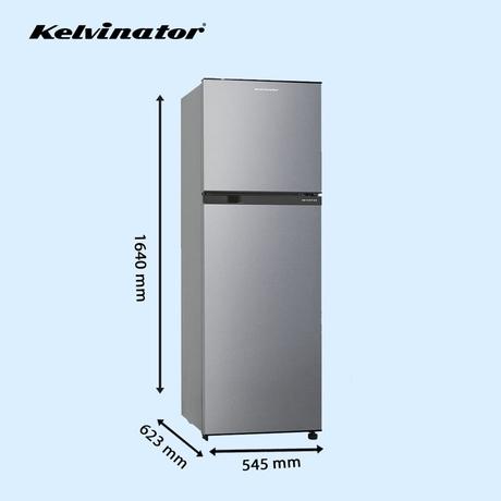 Kelvinator 270 litres 2 Star Double Door Refrigerator, Bright Silver KRF-A290BSV-9