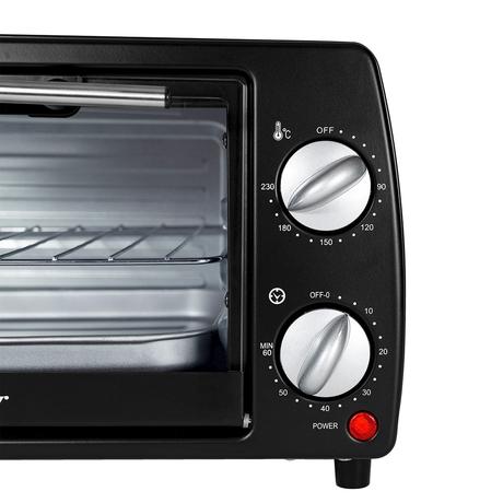 Kelvinator 10L 800W OTG with Baking Tray, 60mins Timer with Bell Ring, Cool Touch Handle, SS Heating Element, 2 Years Warranty, Black-6