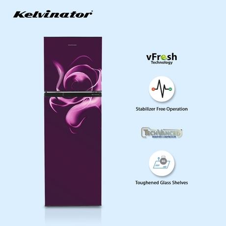 Kelvinator 272 litres 3 Star Double Door Refrigerator, Dark Blue KRF-B290DBV-12