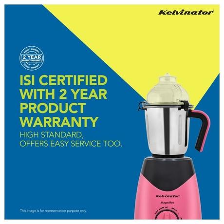 Kelvinator Magnifico KMG00455 Mixer Grinder with 3 Jar, Pink Black-5