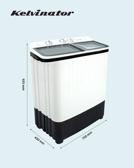 Kelvinator 7.0 Kg Top Load Semi-Automatic Washing Machine, KWS-C700BK, Black-1