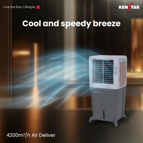 Kenstar Farrata 100L Desert Air Cooler, Light Grey & Dark Grey-5