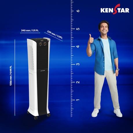 Kenstar Arc 3D 50L Tower Air Cooler, White & Black-8