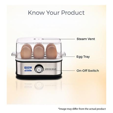 Kent Super 400 W Stainless Steel Egg Boiler, 3 Boiling Modes, Upto 6 Egg Capacity,16069-2