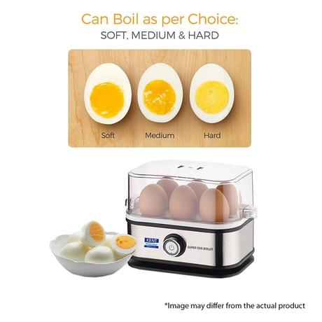 Kent Super 400 W Stainless Steel Egg Boiler, 3 Boiling Modes, Upto 6 Egg Capacity,16069-6