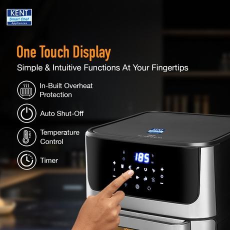 Kent Digital 12 L Air Fryer 1700 W, Black and Silver-6