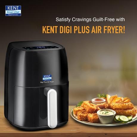 Kent 4 L Digi Plus Air Fryer 1300 W, Black-1