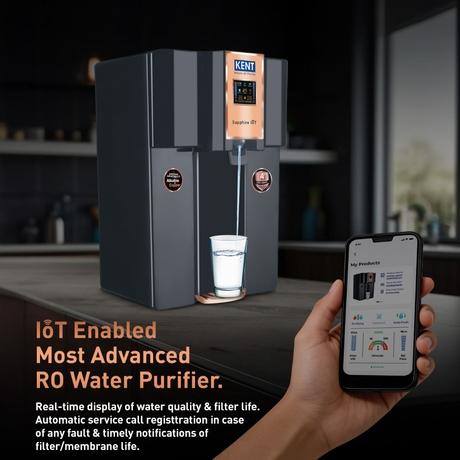 Kent Sapphire IoT 8 L RO+UV+UF+TDS Control+ Alkaline+Copper Water Purifier, Black-4