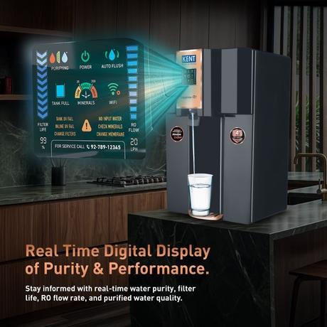 Kent Sapphire IoT 8 L RO+UV+UF+TDS Control+ Alkaline+Copper Water Purifier, Black-5