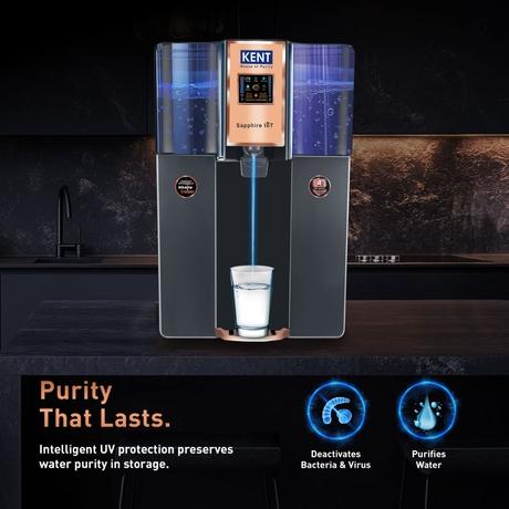 Kent Sapphire IoT 8 L RO+UV+UF+TDS Control+ Alkaline+Copper Water Purifier, Black-6