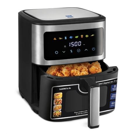 Kent 6.5 L 1600 watts Digital Air Fryer, Black & Silver-2