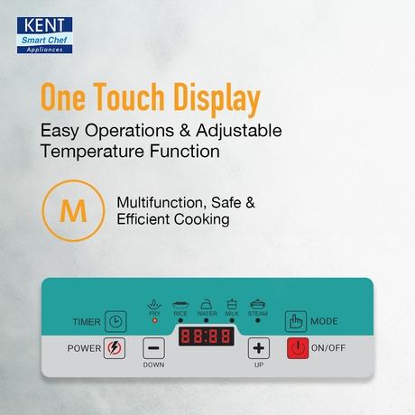 KENT Emerald Induction Cooktop 1500 W, Faster Cooking With 5 Preset Options, Full Microcrystalline Glass, Adjustable Temperature Function, Overheat Protection, Safe Cooking And Easy Cleaning, Black-6