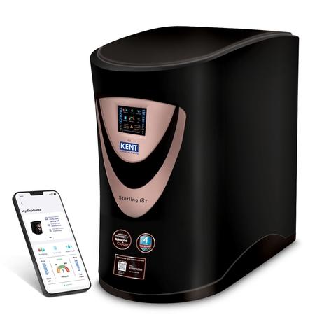 Kent Sterling Iot 8 L RO+UF +UV + Alk+UTC Water Purifier, Black-5