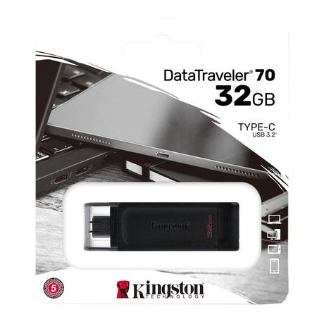 Kingston 32 GB Type-C DataTraveler 70 Flash Drive, DT70-3