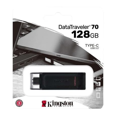 Kingston 128 GB USB Type-C DataTraveler 70 Flash Drive, DT70-3