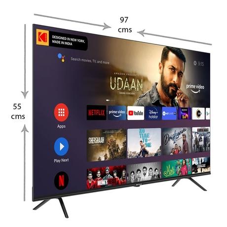 Kodak 108 cm (43 inch) Ultra HD (4K) LED Smart LED TV, CAPRO Series 43CAPRO5022-1
