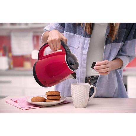 La' Forte 1.8L 1500W Stainless Steel Electric Kettle, Cord-Free, Auto Shut Off Boil-Dry Protection, EKLF001R, Red-5