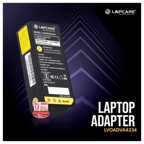 Lapcare LVOADVA4334 Laptop Adapter Designed for Lenovo 3.25A 65 Watt with USB Connector-1