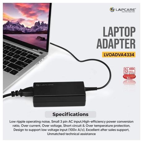 Lapcare LVOADVA4334 Laptop Adapter Designed for Lenovo 3.25A 65 Watt with USB Connector-4