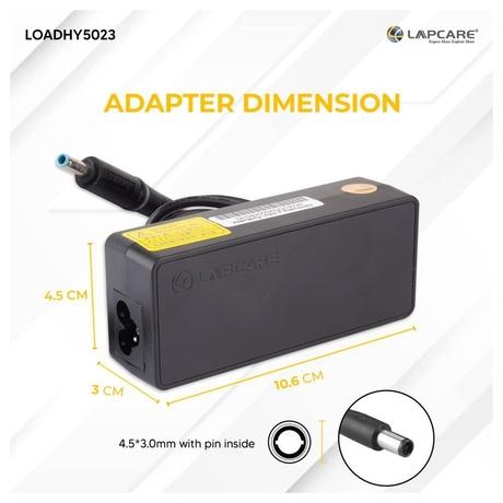 Lapcare LOADHY5023 Laptop Adapter Designed for HP 65 Watt with 4.5 x 3 mm Connector-3