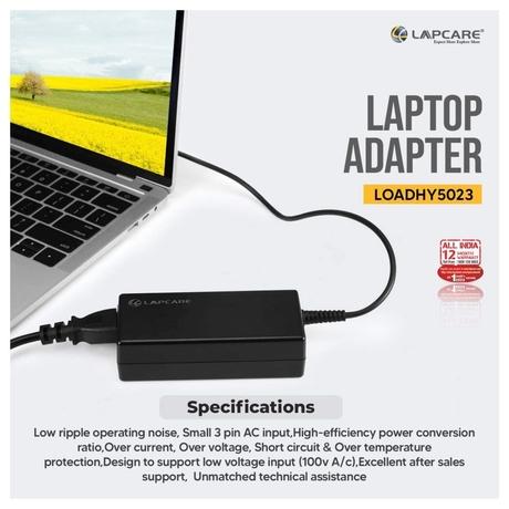 Lapcare LOADHY5023 Laptop Adapter Designed for HP 65 Watt with 4.5 x 3 mm Connector-4