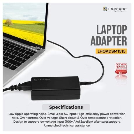 Lapcare LHOADSM1515 Laptop Adapter Designed for HP 18.5V 3.5A 65 Watt with 7.4 x 5 mm Connector-4