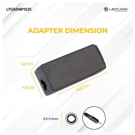 Lapcare LTOADNP1525 Laptop Adapter Designed for Toshiba 19V 3.42 65 Watt with 5.5 x 2.5 mm Connector-1