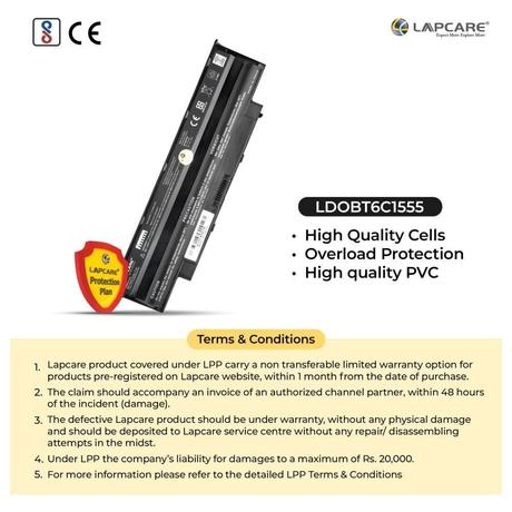 Lapcare 6-Cell 4000 mAh 11.1V Laptop Battery Designed for Dell 15R (LDOBT6C1555)-4