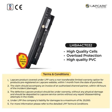 Lapcare 4-Cell 2000 mAh 14.8V Laptop Battery Designed for Dell 3521 4C (LHBA4C7032)-5