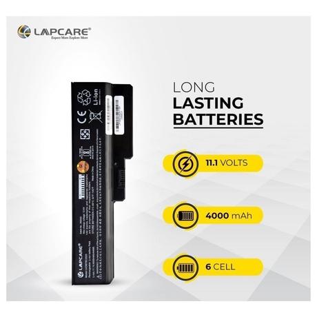 Lapcare LVOBT6C2023 6-Cell 4000mAh Laptop Battery, Black-2