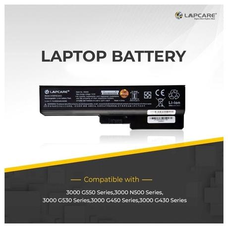 Lapcare LVOBT6C2023 6-Cell 4000mAh Laptop Battery, Black-3