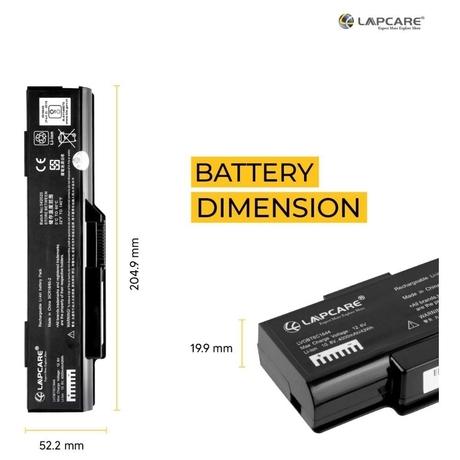 Lapcare LVOBT6C1644 6-Cell 4000mAh Laptop Battery , Black-3