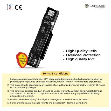 Lapcare LVOBT6C1644 6-Cell 4000mAh Laptop Battery , Black-5