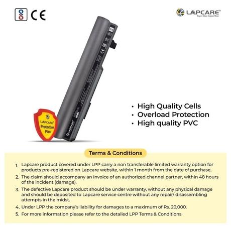 Lapcare LVOBT6C1642 6-Cell 4000mAh Laptop Battery, Black-4
