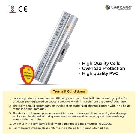 Lapcare LSOBTSI2313 6-Cell 4000mAh Laptop Battery, Silver-4